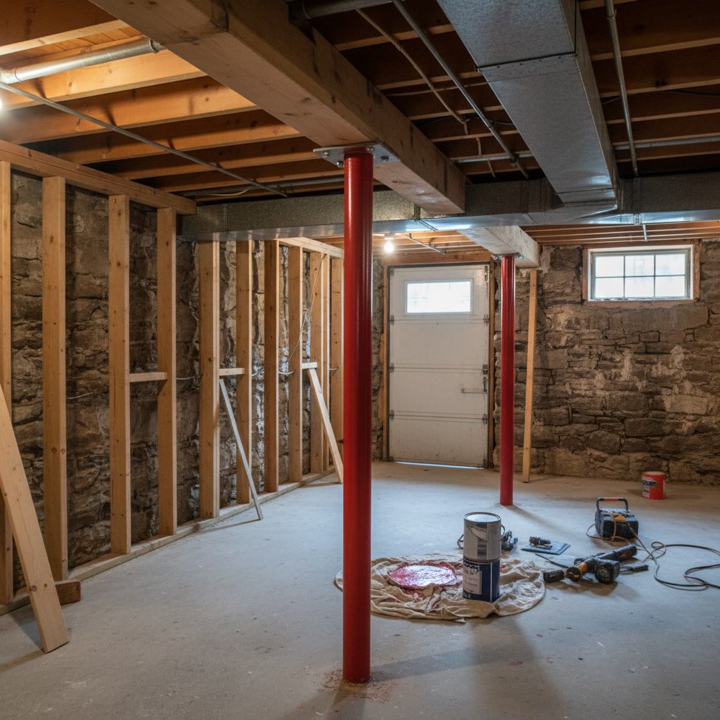 A_lally_column_in_a_boston_basement